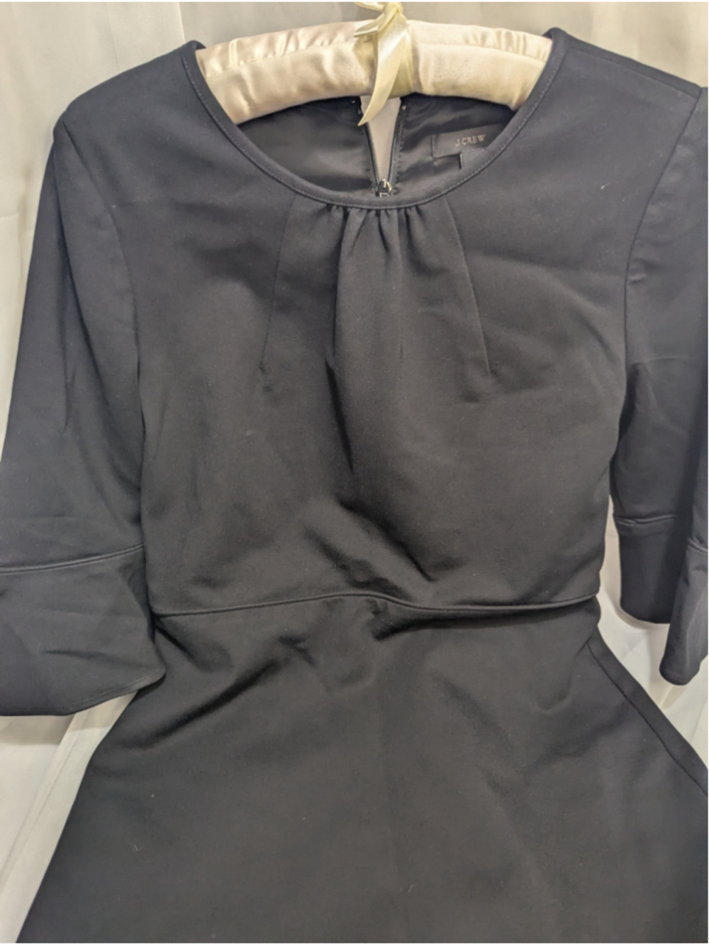 Women's J.Crew Black Petite 6P Midi Dress - Picture 3 of 8
